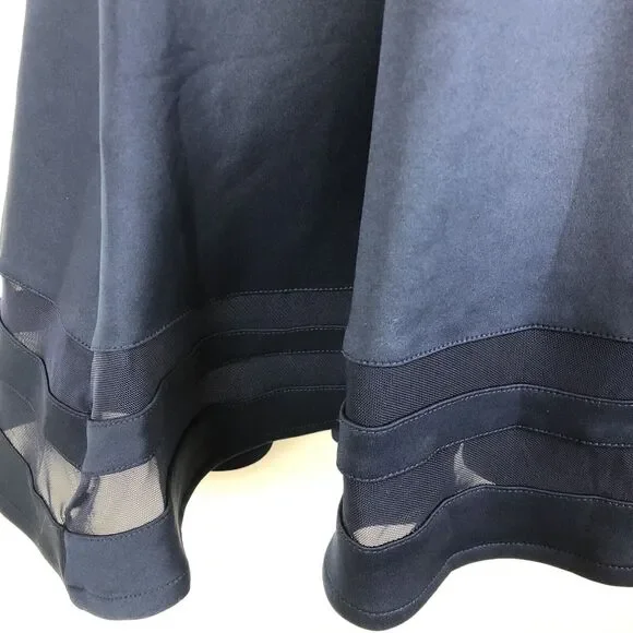 LULU’s Blue Sheer Determination Navy Blue Mesh Skater Dress Small New With Tags - Picture 6 of 10